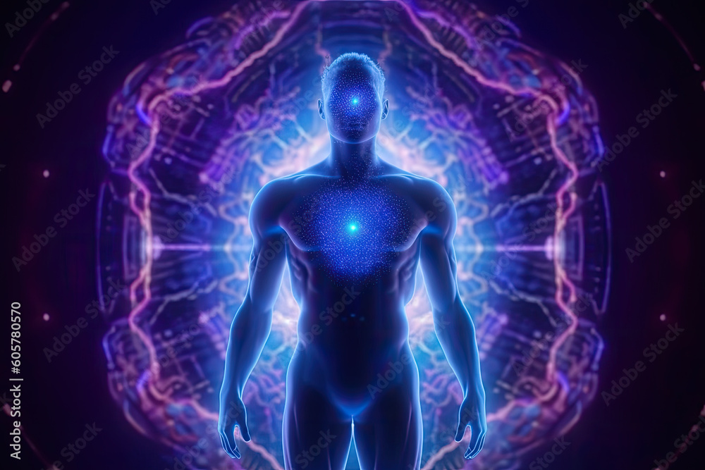 Astral body, Psychedelic journey, near death experience - Generative AI Astral body, Psychedelic journey, near death experience - Generative AI