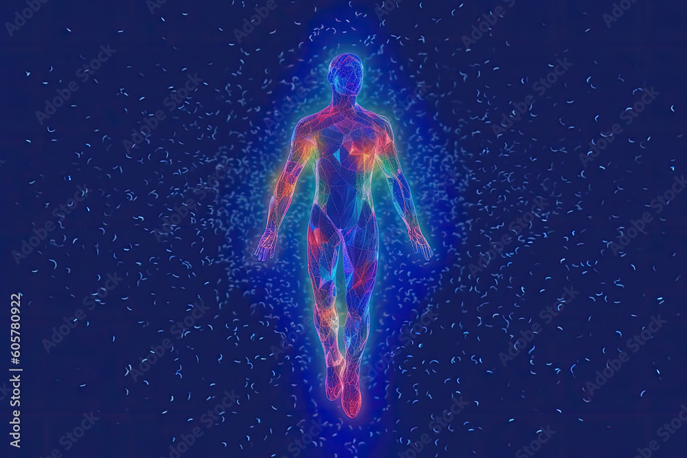 Astral body, Psychedelic journey, near death experience - Generative AI Astral body, Psychedelic journey, near death experience - Generative AI