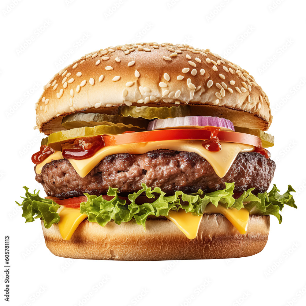 Burger Png Background - obrazy, fototapety, plakaty 