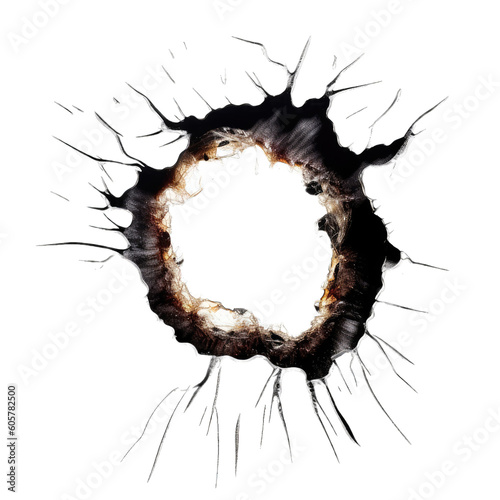 a bullet hole, hole in the wall