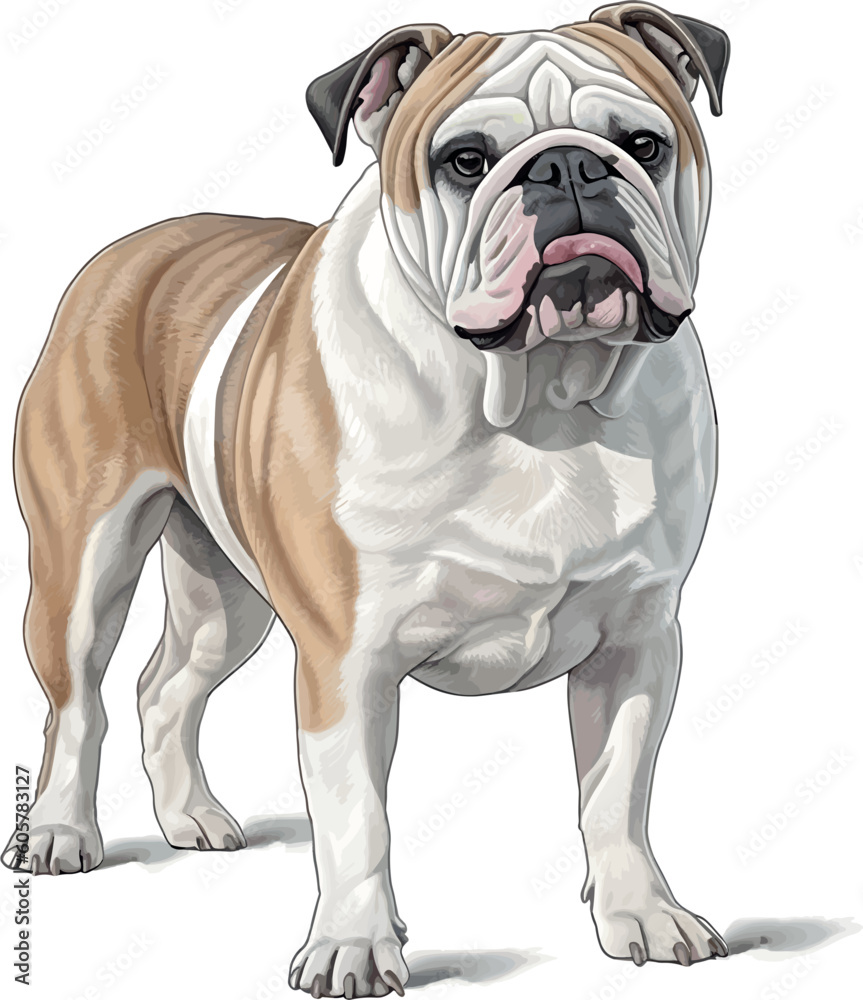 Bulldog Dog Breeds Illustration