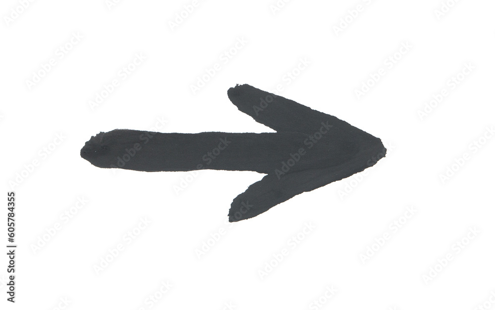 hand drawn watercolor arrow black on a white background hand drawn watercolor arrow black on a white background