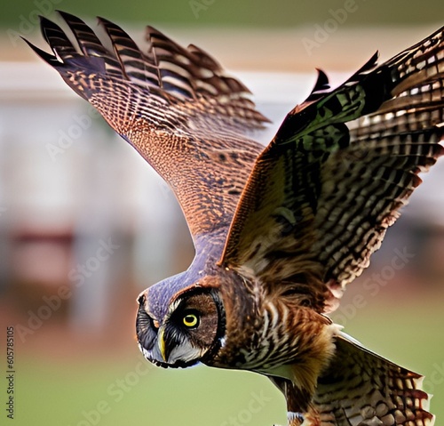brown owl, in flight photo