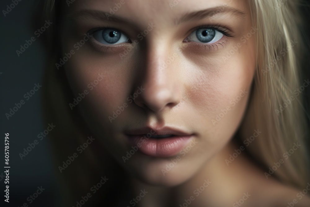 Studio portrait of a close-up of a beautiful young woman. Ai generated. Studio portrait of a close-up of a beautiful young woman. Ai generated.