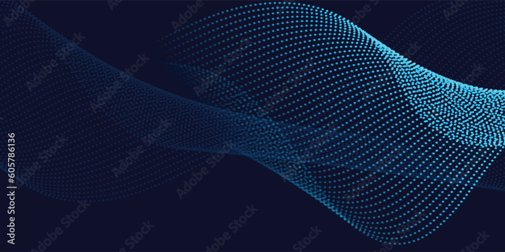 Blue abstract background and blue dot - obrazy, fototapety, plakaty 