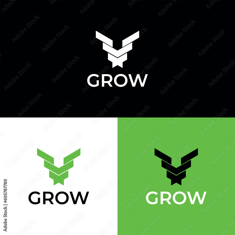 GROW logo design.Letter GROW logo design.corporate logo,grow logo ...