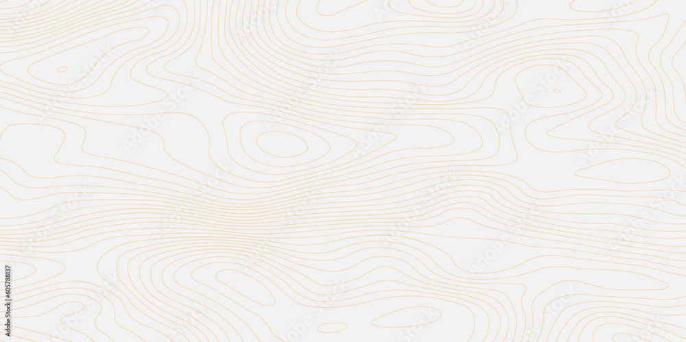Abstract orange wave curved lines topographic contours map background. Abstract geographic wavy and curve grid lines map background.