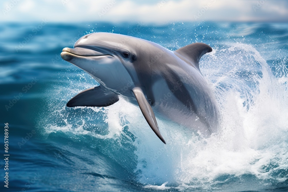 Fototapeta premium dolphin in water , generative ai