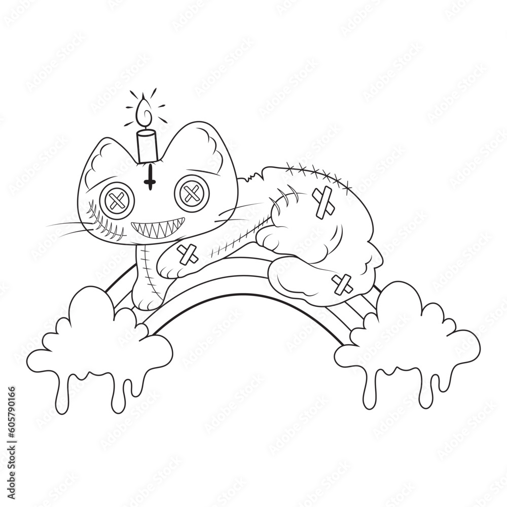 Pastel goth Coloring Page for adult Stock Vector | Adobe Stock