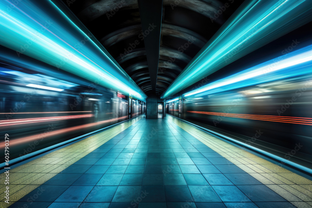 subway train in motion blur subway train in motion blur