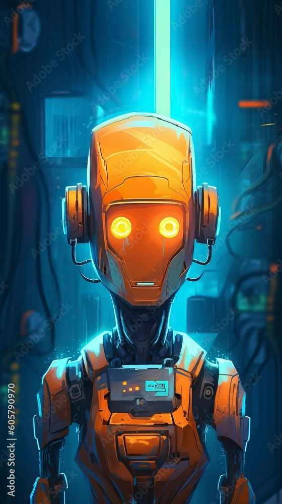 An robot android humanoid cyborg in a futuristic setting, Generative AI An robot android humanoid cyborg in a futuristic setting, Generative AI