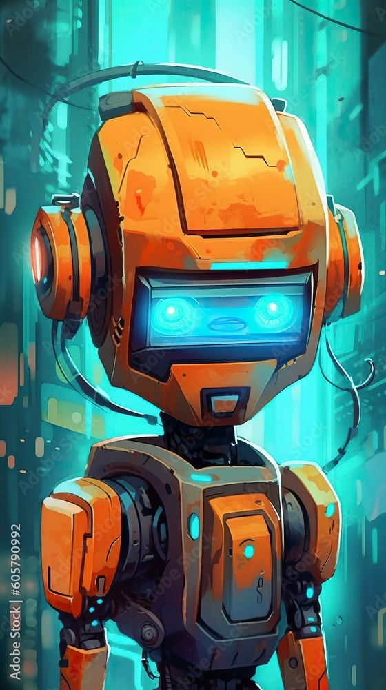 An robot android humanoid cyborg in a futuristic setting, Generative AI An robot android humanoid cyborg in a futuristic setting, Generative AI