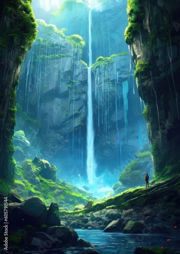 Wasserfall animestil