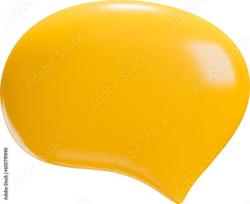 Yellow 3d speech bubble icon.