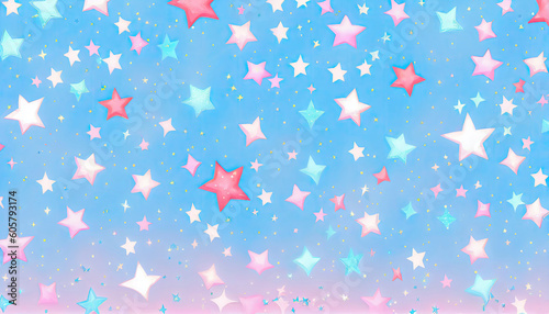 Cute tiny little stars as colorful wallpaper background (Generative AI)