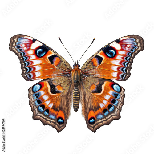 Peacock butterfly - Aglais io 1. Transparent PNG. Generative AI