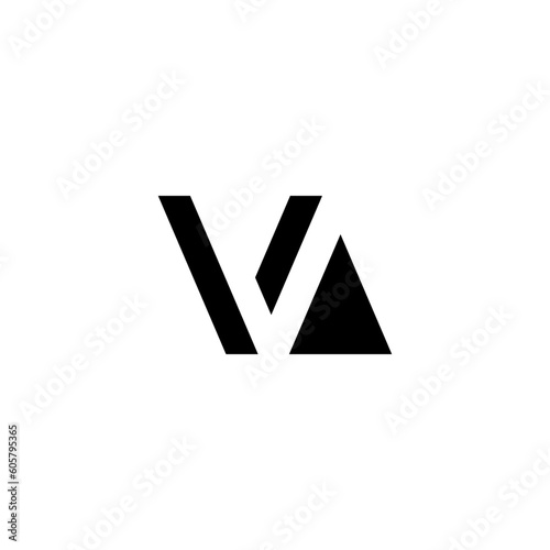 Minimalist line art letter av logo. This logo icon is creatively combined with the letters a and v. 