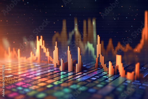 Business graph or chart stock market or forex trading graph in graphic concept suitable for financial investment or Economic trends business. Created with Generative AI technology