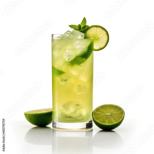 Southside cocktail Isolated on White. Generative AI