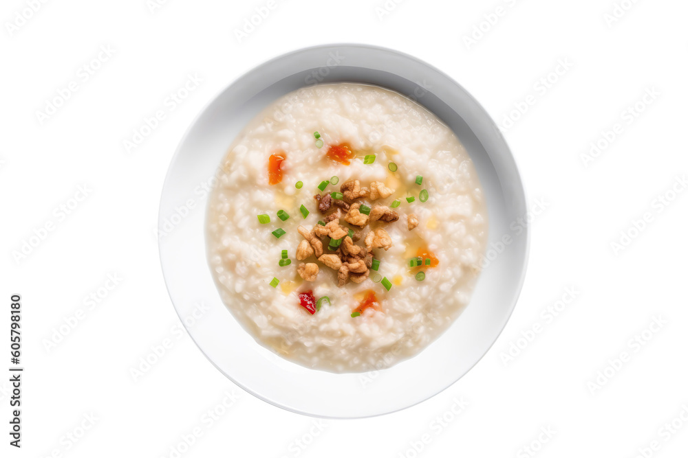 Chao Rice Porridge, Vietnamese Cuisine. Isolated On Transparent Background, Png. Generative AI