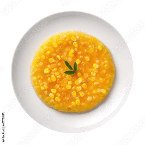 Canjicsweet Corn Pudding, Brazilian Cuisine. Isolated On Transparent Background, Png. Generative AI