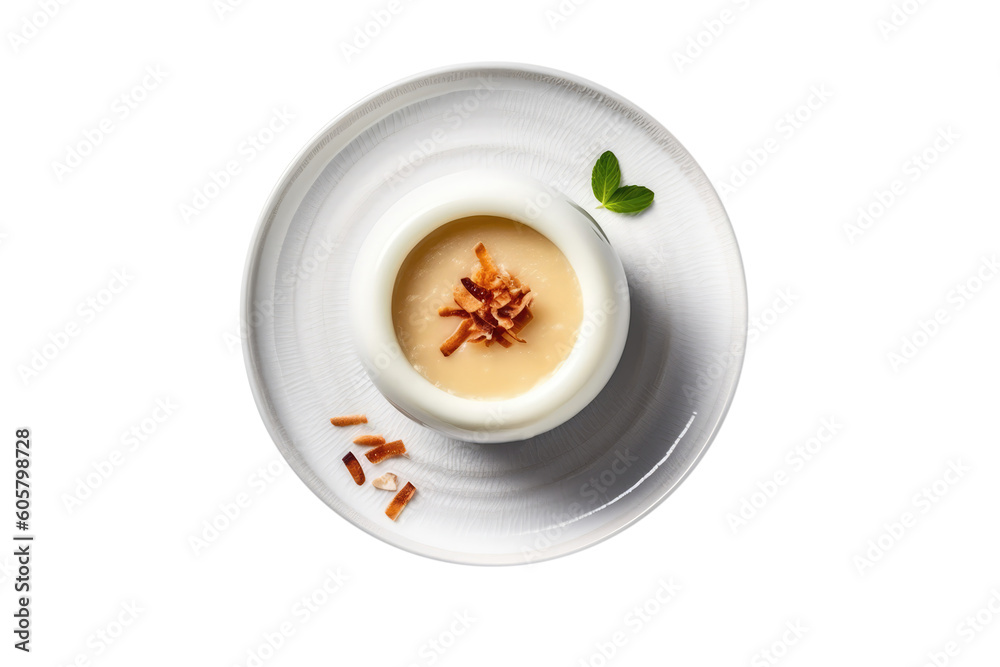 Manjar De Coco Coconut Milk Pudding, Brazilian Cuisine. Isolated On Transparent Background, Png. Generative AI Manjar De Coco Coconut Milk Pudding, Brazilian Cuisine. Isolated On Transparent Background, Png. Generative AI