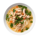 Mien Gchicken Glass Noodle Soup, Vietnamese Cuisine. Isolated On Transparent Background, Png. Generative AI