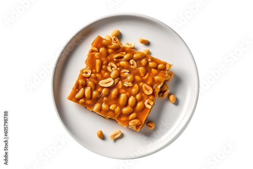 De Moleque Peanut Brittle, Brazilian Cuisine. Isolated On Transparent Background, Png. Generative AI photo