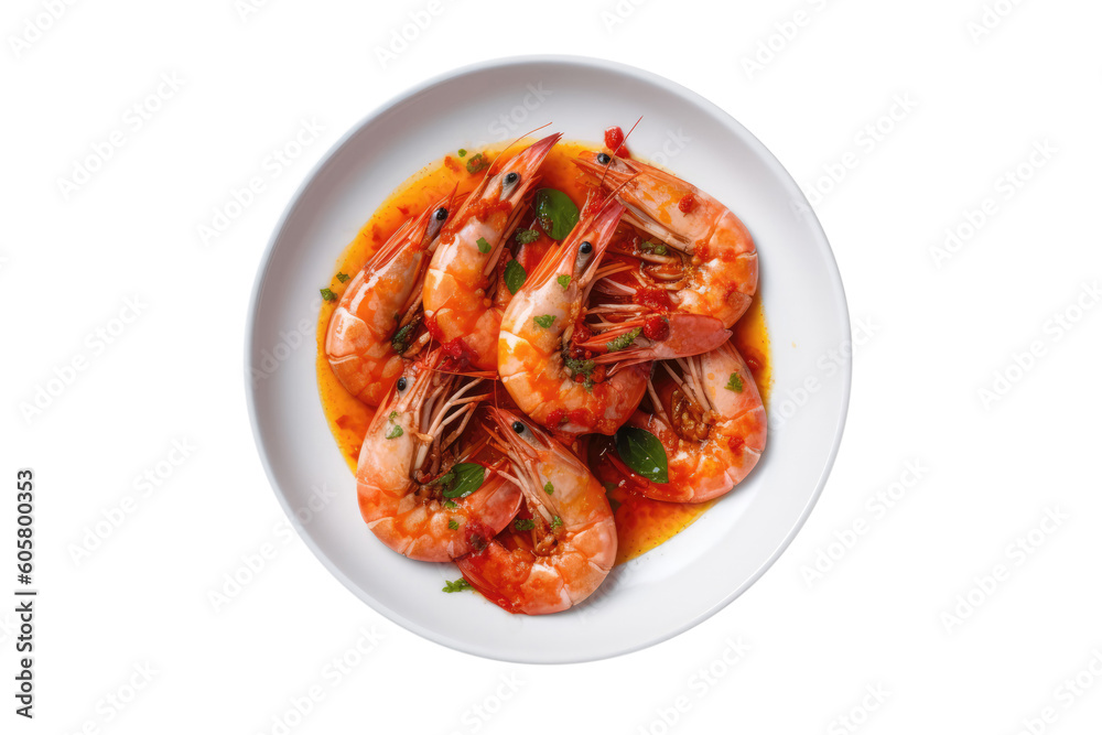 Pepper Shrimp Jamaican Cuisine. Isolated On Transparent Background, Png. Generative AI Pepper Shrimp Jamaican Cuisine. Isolated On Transparent Background, Png. Generative AI