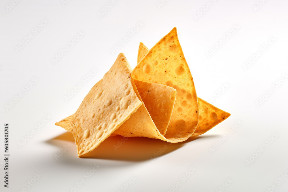 chips on white background