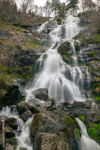 Idyllic image of the large waterfall near Todtnau  Germany