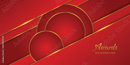 Abstract red and gold awards background