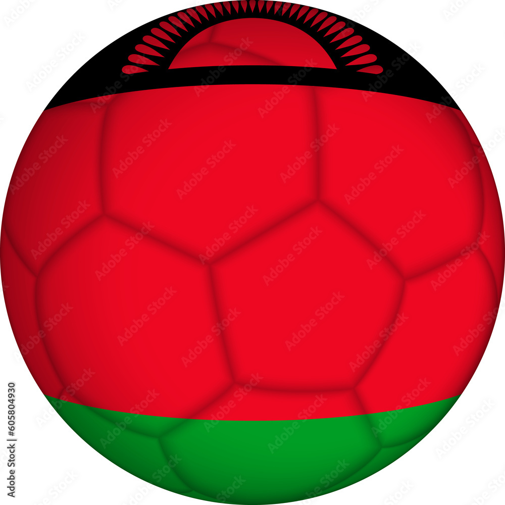 Fototapeta premium Football ball with Malawi flag pattern.