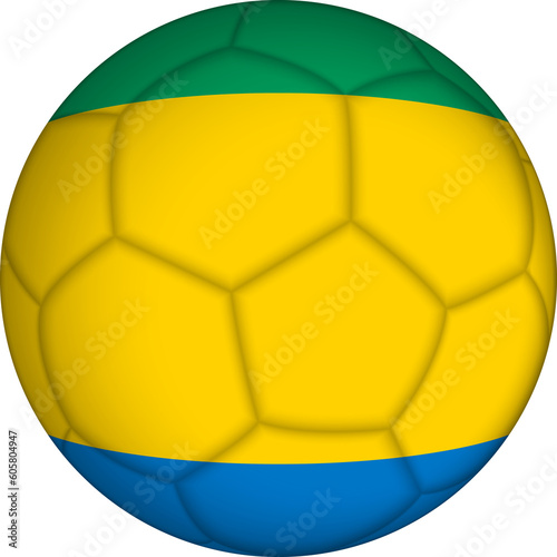 Football ball with Gabon flag pattern.