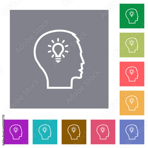Idea concept outline square flat icons
