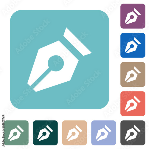 Nib solid rounded square flat icons