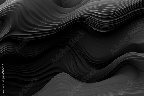 Abstract black background wavy texture Generative ai