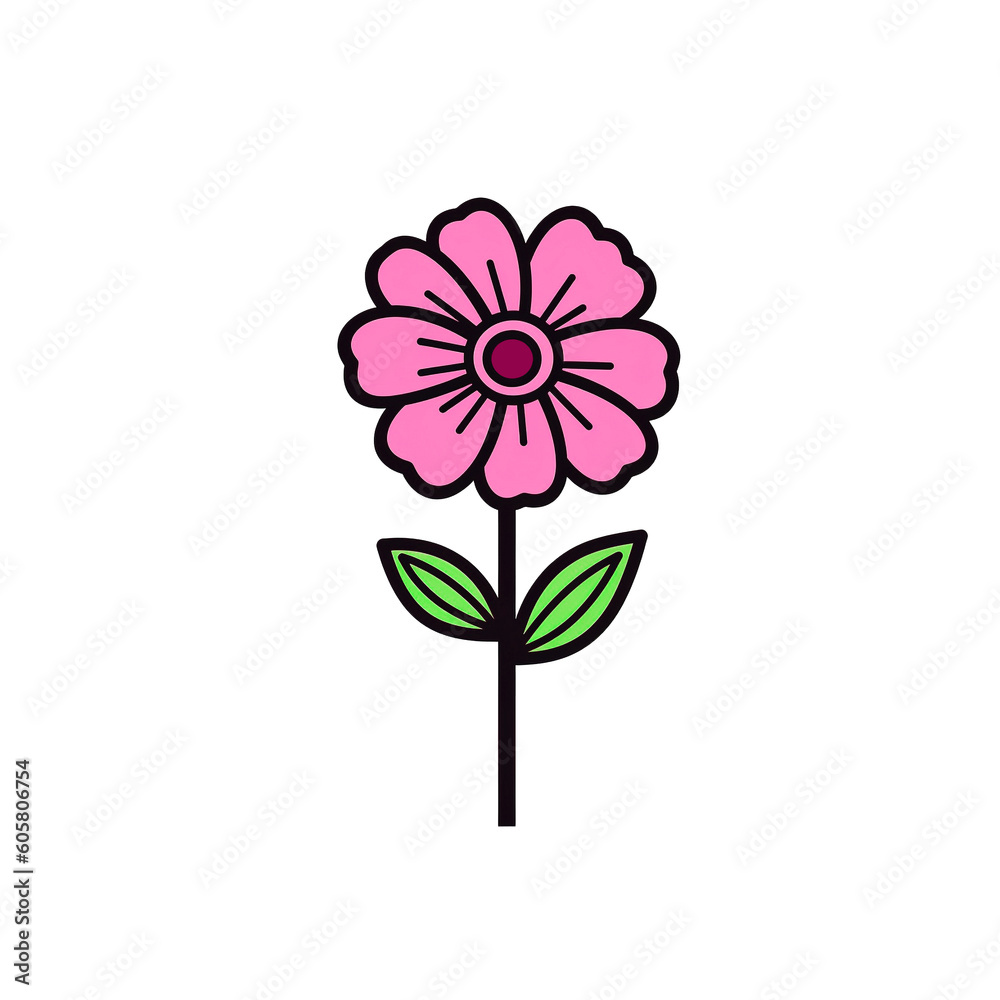 pink flower isolated on white