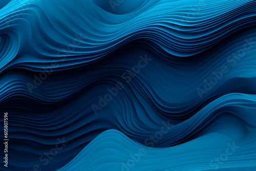 Blue abstract Background, wavy lines Generative ai