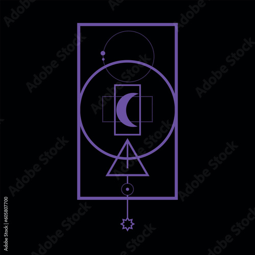 Abstract geometric magical shape. Abstract mysterious symbol
