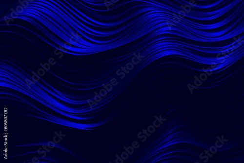 Blue abstract background, 3D lines texture Generative AI