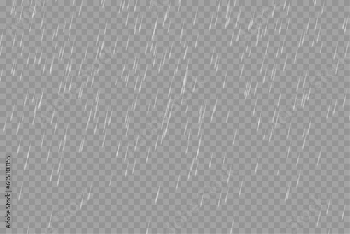 Rain fall drops vector and png effect on transparent background 