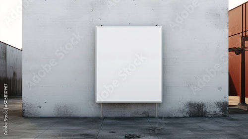 Blank white billboard mockup. 3d illustration generative ai 