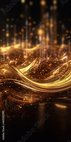 the texture of the coils of Golden thread closeup horizontal Generative AI