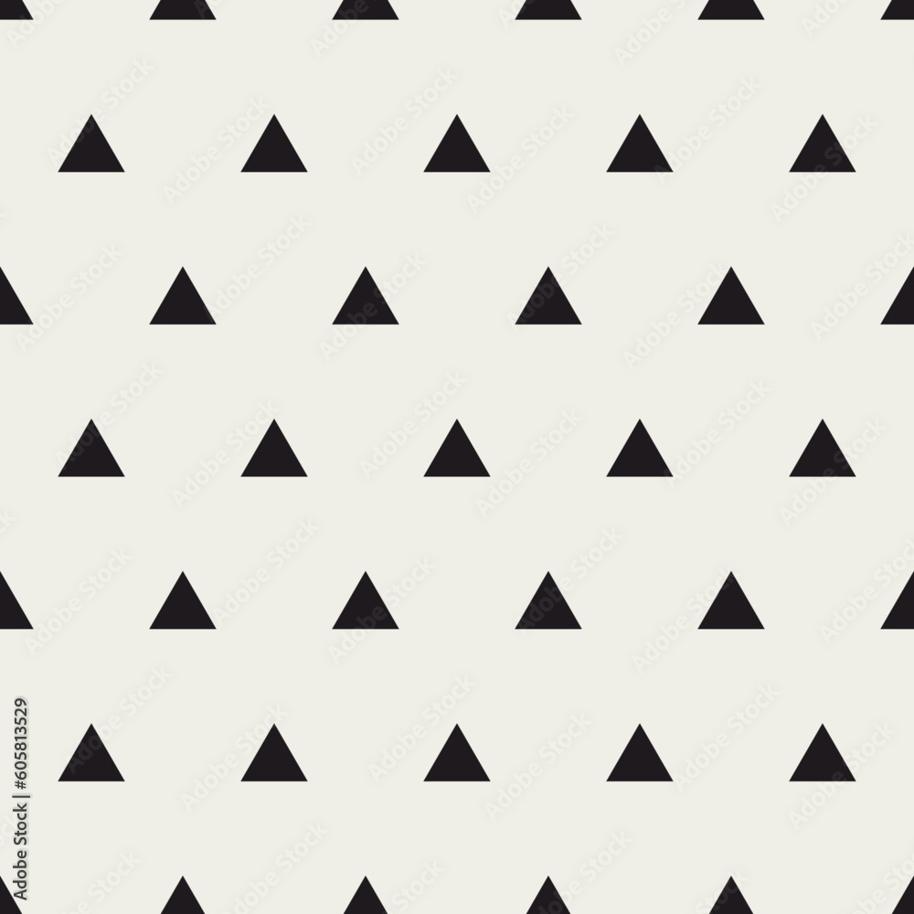 Geometric triangle seamless pattern. Repeating abstract shape for design  prints. Simple repeated background. Minimal triangles arrow. Repeat  contemporary art motive. Cute figure. Vector illustration Stock Vector