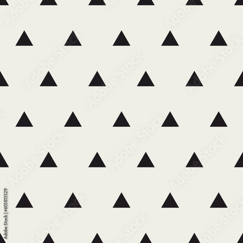 Geometric triangle seamless pattern. Repeating abstract shape for design prints. Simple repeated background. Minimal triangles arrow. Repeat contemporary art motive. Cute figure. Vector illustration