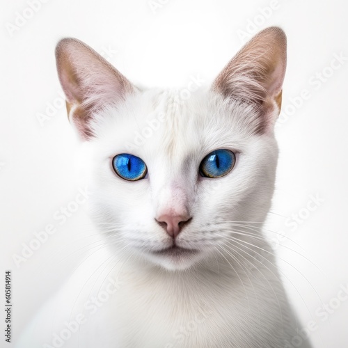 Ojos Azules cat cat isolated on white background. Generative AI photo