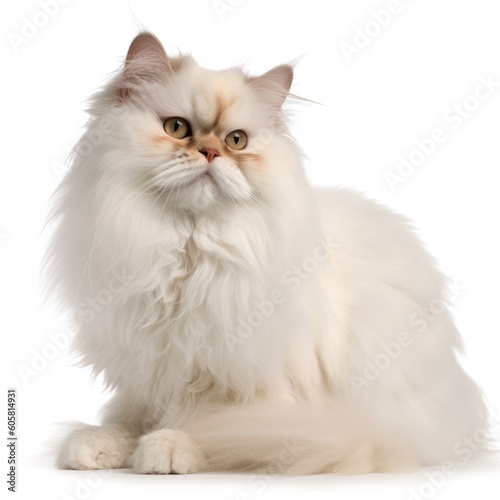 Persian Himalayan cat cat isolated on white background. Generative AI