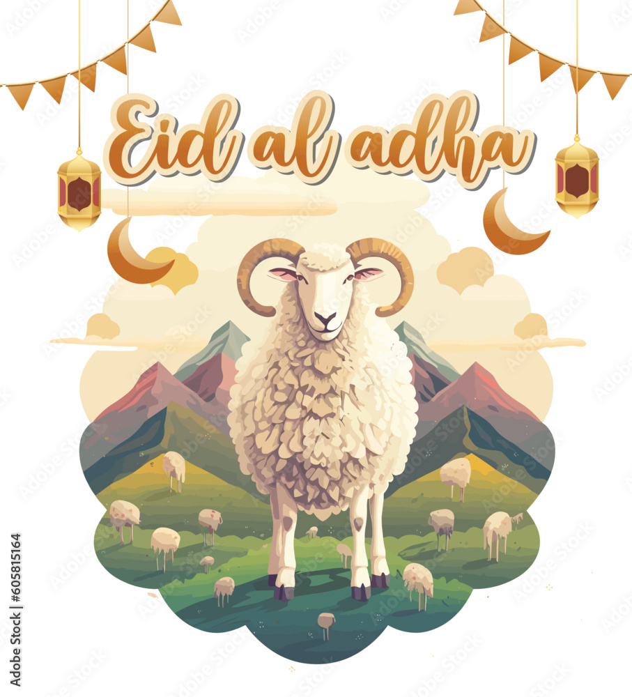 Happy eid mubarak vector illustration