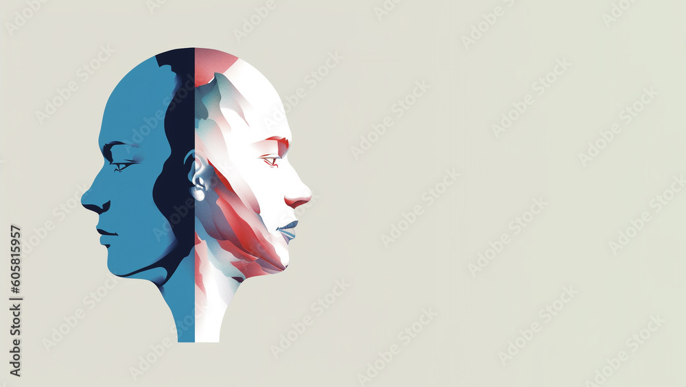 Mood disorder. Split personality. Bipolar disorder mind mental. Dual ...